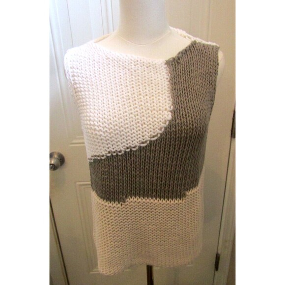 Fabiana Filippi Knit Sweater Italian Chunky Color Block Sleeveless Size XS - Picture 1 of 7